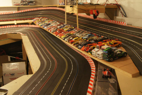 Carrera slot car track pit stop area